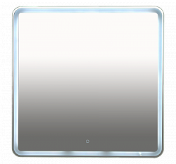 Misty 3 Неон - Зеркало LED  800х800 сенсор на зеркале  (с круглыми углами)