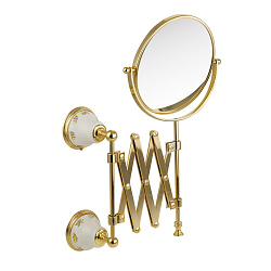 PROVANCE Зеркало оптическое пантограф D18xH40xP60 см. (3Х) настенное, керамика с декором/золото