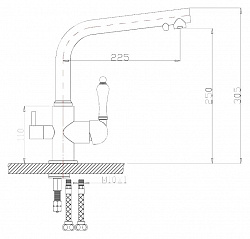 Смеситель Zorg Clean Water ZR 313 YF-33 песочный для кухонной мойки