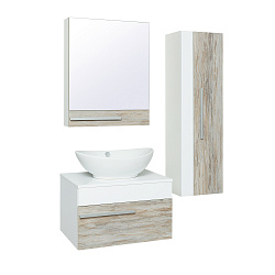 Комплект мебели для ванной Руно Runo Вудлайн 65 /подвесной/ c  умывальником Moduo 50 square