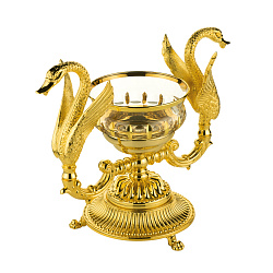 LUXOR Мыльница настольная (два лебедя), хрусталь декор золото/золото