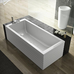 Jacuzzi Moove Blower Ванна пристенная, 160x70x57 см Sx, без отверстий под см Air, без панелей, цвет: белый-хром,