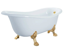 MILADY Ванна 185x82xH75 см. на лапах "LEONE" LUX, белая, слив/перелив золото