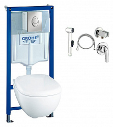 Комплект Grohe Solido 37452000 подвесной унитаз + инсталляция + гигиенический душ