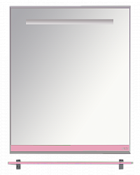 Misty Джулия - 60 Зеркало  с полочкой 12 мм розовое