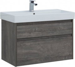 Тумба с раковиной Aquanet Nova Lite 90 дуб рошелье (2 ящика)