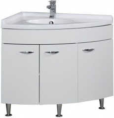 Тумба с раковиной Aquanet Корнер 89 L белый (закрытая)