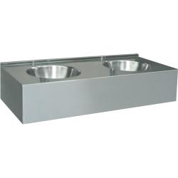 Антивандальная накладная раковина Nofer Wash с 2 чашами, 13080.1.S