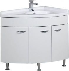 Тумба с раковиной Aquanet Корнер 89 R белый (закрытая)