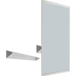 Зеркало антивандальное 800х600 c регулировкой угла наклона и рамкой из нержавеющей стали белого цвета