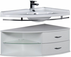 Тумба с раковиной Aquanet Корнер 89 R белый (открытая)
