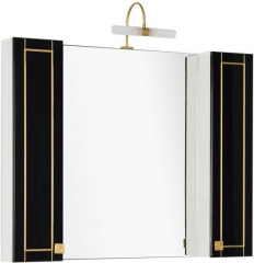 Зеркало-шкаф Aquanet Честер 105 черный/золото
