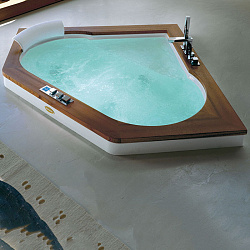 Jacuzzi Aura Corner 140 Ванна 144x144x60 см гидромассажная, встраиваемая, смеситель Aura, Топ - Тик