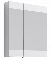Зеркальный шкаф с двумя дверьми и внутренними стеклянными полочками Br.04.07/W