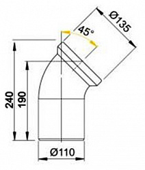 Отвод AlcaPlast A90-45