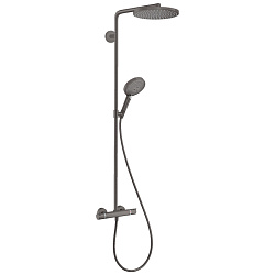 HG Raindance Душевая стойка с термостатом 1jet (верхний душ 240мм, ручной душ с держателем), цвет: шлифованный черный хром1981