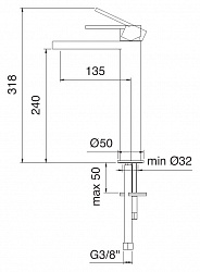 Смеситель Treemme Klab 3M2718.N.CR для раковины