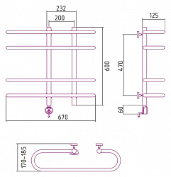 Полотенцесушитель электрический Сунержа Фурор 60x70 L