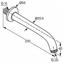 Кронштейн для верхнего душа Kludi Freshline 6235405-00