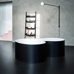Отдельностоящая ванна Agape DR 183.5x136.5x56.5 см с отв. для подачи, цвет: темно-серый raw earth