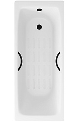 Ванна чугунная Delice Biove 170х75 с черными матовыми ручками и антискользящим покрытием DLR220509RB-AS