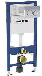 Инсталляция Geberit Duofix для подвесного унитаза, 112 см, со смывным бачком Delta 12 см, смывная клавиша Delta20 хром глянцевый 458.118.21.2