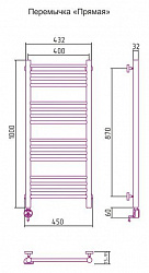 Полотенцесушитель электрический Сунержа Богема 00-0504-1040 100x40 L