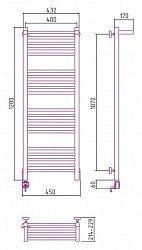 Полотенцесушитель электрический Сунержа Богема 00-0506-1240 120x40 с полкой L