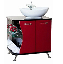 Рио-70 тумба прямая комбин. черная/красная прав.