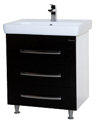 Рокко-70 тумба с 3 ящ. черная Н (ТИГОДА)