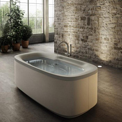 Jacuzzi Muse Top Ванна отдельностоящая, 180x90x65 см гидромассажная Sx, без отверстий под см цвет: белый-хром