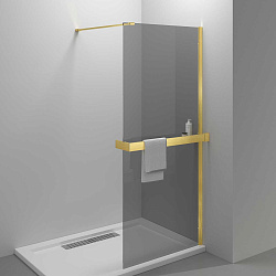 Душевая перегородка Волк-Ин (Walk-In) HR VSW-4HR800CGG, 800*2000, брашированное золото, стекло тонированное