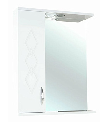 Элеганс-50 зеркало-шкаф белое лев.(свет.)