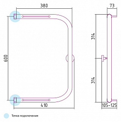 Полотенцесушитель водяной Сунержа П-образный 60x40 с 2 полками