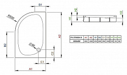 Поддон для душа Radaway Patmos E 100x80 P