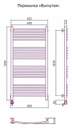 Полотенцесушитель электрический Сунержа Богема 00-0502-1260 120x60 L