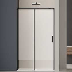 Душевая дверь Софт 2 (Soft 2) VDS-3SO2100CLB, 1000, черный, стекло прозрачное