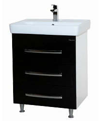 Рокко-60 тумба с 3 ящ. черная Н (ТИГОДА)