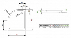 Поддон для душа Radaway Siros E90x80 compact R