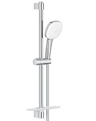 Tempesta Cube 110 Душевой гарнитур, 2 реж струи, душ штанга 600 мм, шланг 1750 мм, полочка, max расход 7,4 л/мин, хром 26907003