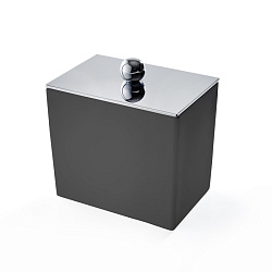 3SC Mood Black Баночка универсальная, 10х10х7 см, с крышкой, настольная, цвет: чёрный матовый/хром (ПО ЗАПРОСУ)2203