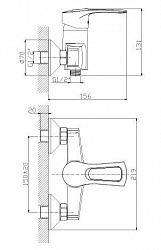 Смеситель Rossinka T T40-41 для душа