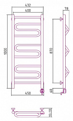 Полотенцесушитель электрический Сунержа Элегия 100x40 R