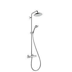 HG Croma Душевая система Showerpipe: верхний душ 220 1jet, ручной душ, термостат для душа, штанга для душа, держатель для душа, цвет: хром1955