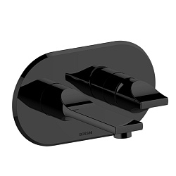 BOSSINI APICE Смеситель для раковины встраиваемый, однорычажный, излив 180 мм., внешняя часть, цвет черный матовый2220