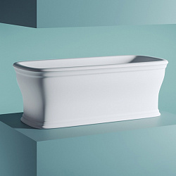 Отдельностоящая ванна Artceram Neo 180х85х65 см, с переливом и сливной крышкой, Livingtec, цвет: белый матовый