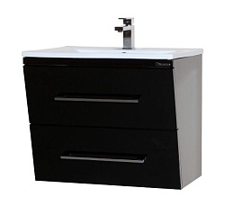 Берта-75 тумба подвесная с 2 ящ. черная Мелана Н