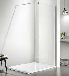 AQ NAR 6310-110 Душевая перегородка Walk in с держателем 1100x2000 профиль хром, стекло прозрачное