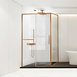 Душевой уголок Слим Софт (Slim Soft) VSR-1SS9012CLBC, 1200*900, брашированная медь, стекло прозрачное