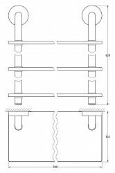 Полка Ellux Elegance ELE 040 3-х ярусная, 30 см